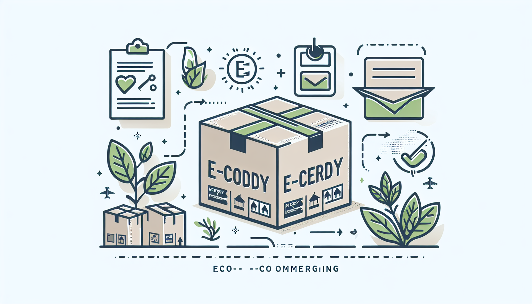Eco-friendly e-commerce packaging on a delivery package.