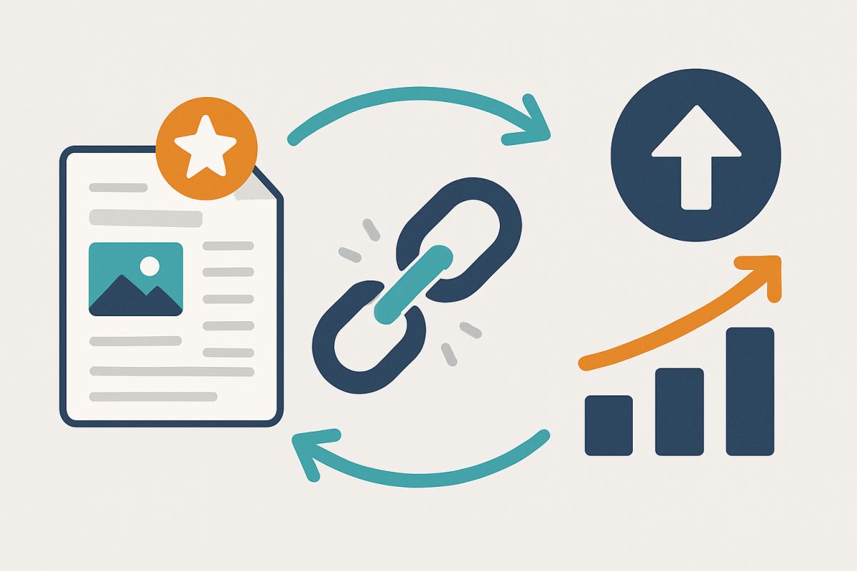 An infographic showing the relationship between content quality, backlinks, and SEO ranking.