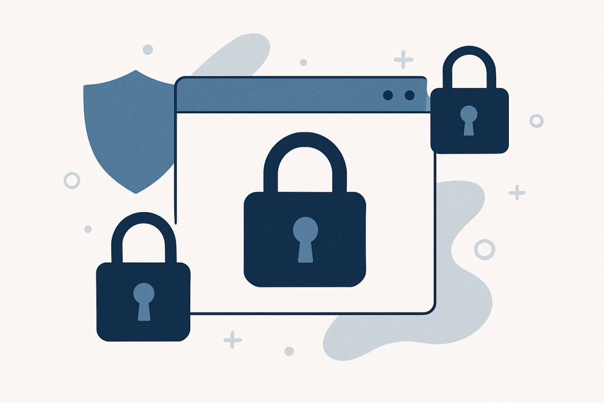 Illustration of website security locks