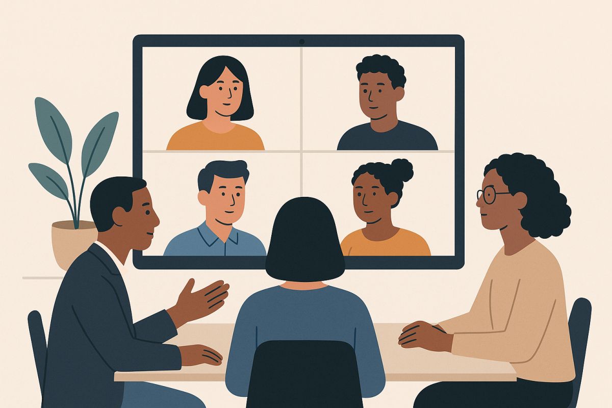 Inline image of a diverse team in a virtual meeting